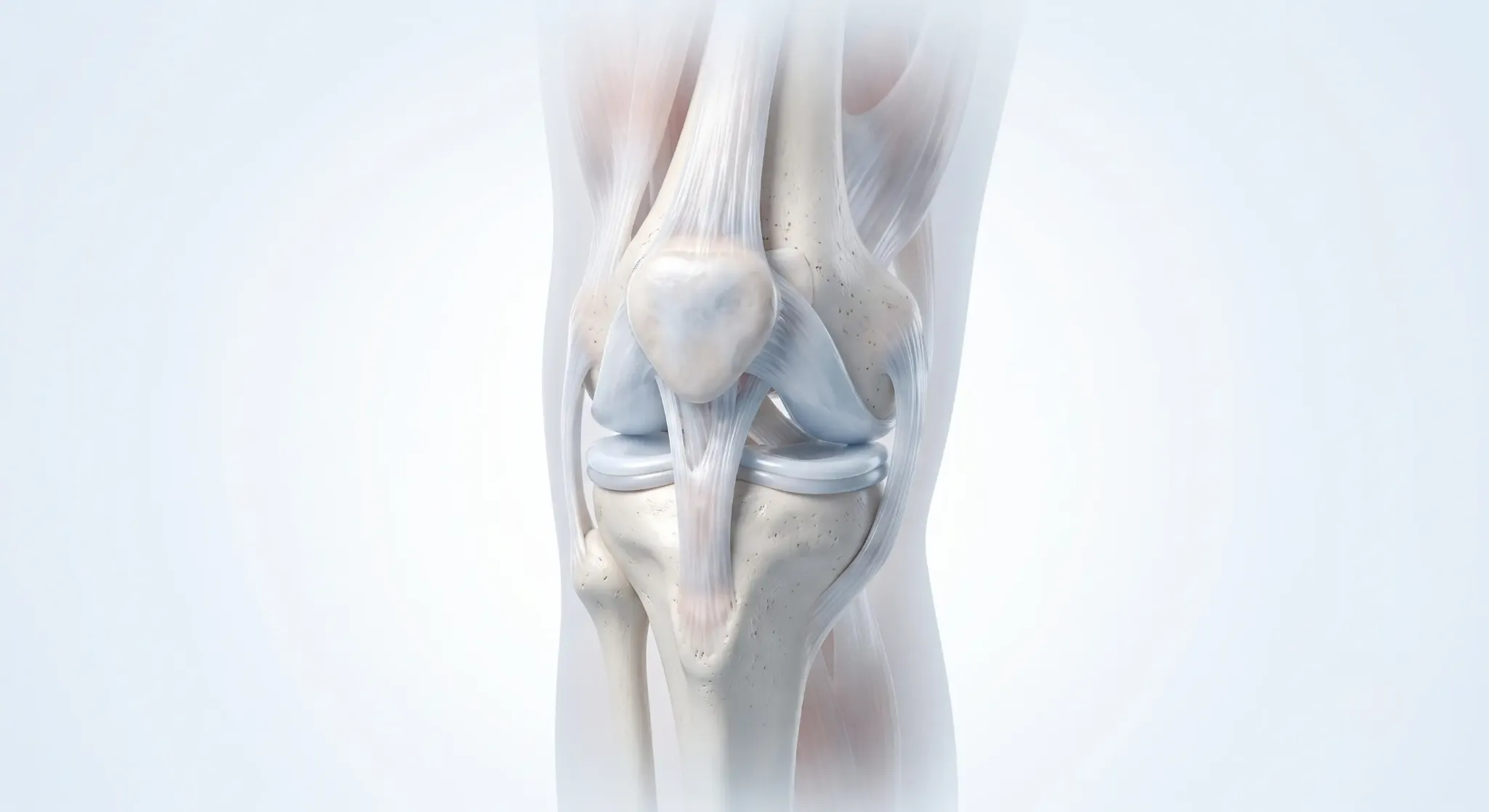 Educational anatomical illustration of the human knee joint